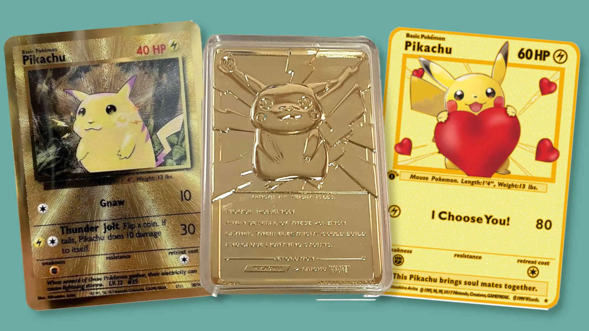 Fake full gold Pokémon cards with over-the-top design